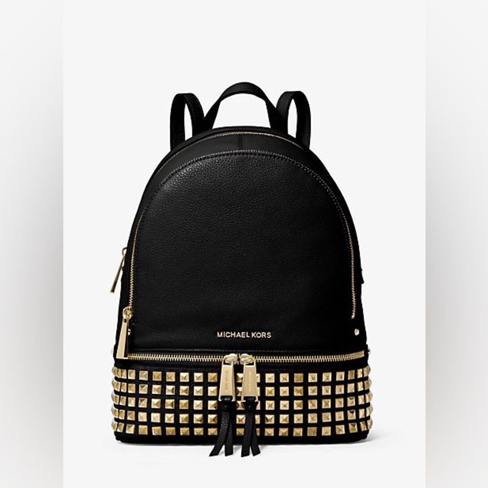 Rhea Medium Studded Pebbled Leather Backpack